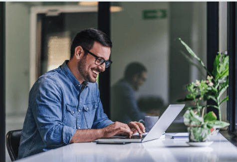 Man using computer